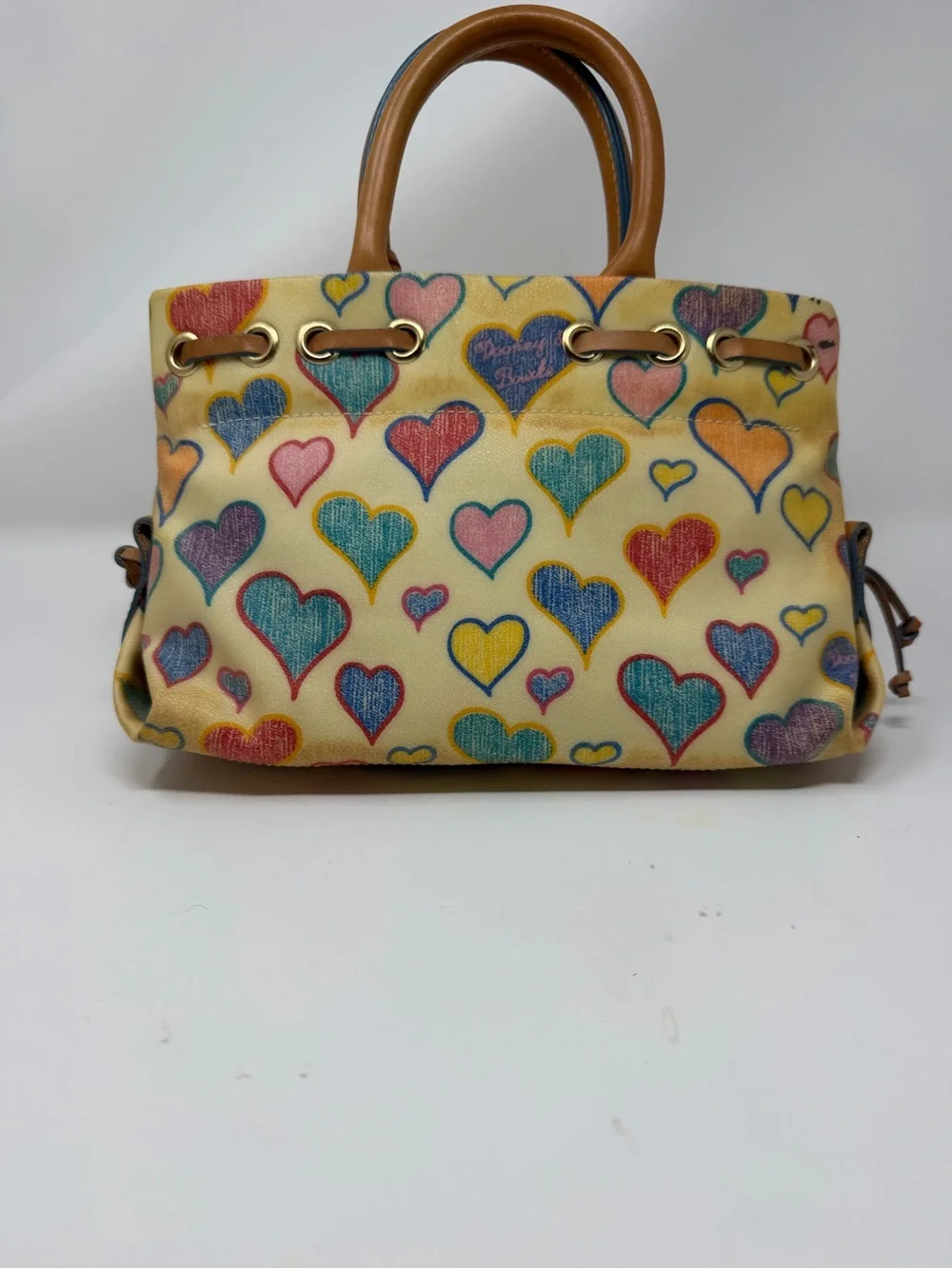 Dooney & Bourke Y2K Sweetheart Crayon Satchel With Charm Leather Strap Accents